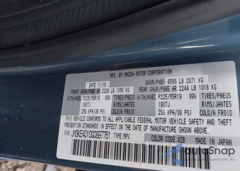 2016 Mazda Cx-5 Grand Touring z USA, uszkodzony, nr VIN JM3KE4DY0G0897761